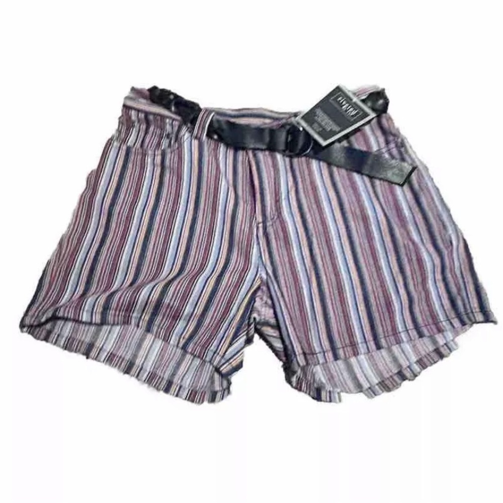 50%offw❤️ NWT Riveted by Lee Size 6M Orange-Brown Striped Bermuda Shorts Belt